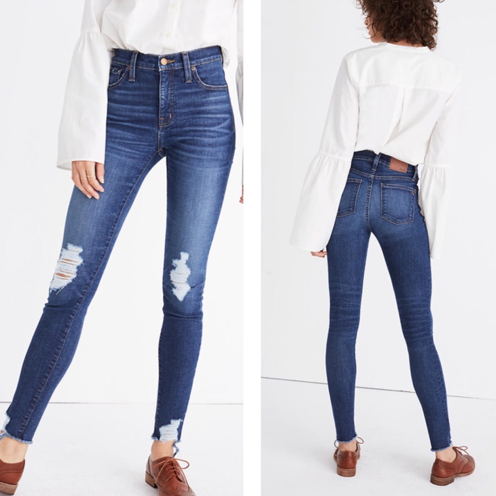 Madewell | 9” High Rise Skinny Destructed Jeans